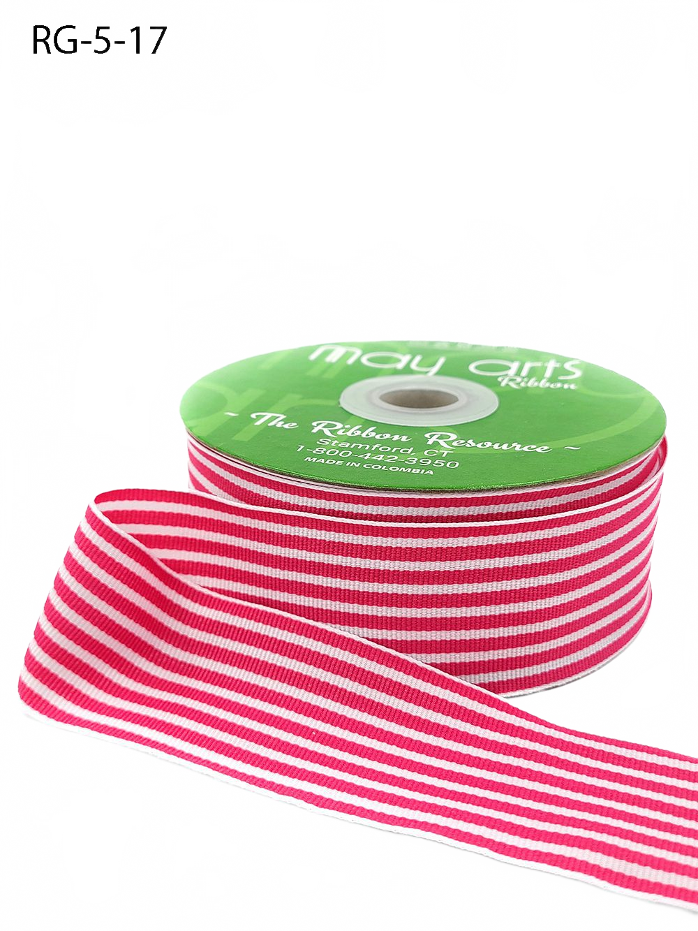 1.5 Inch Woven Pink/White Stripes Grosgrain Stripe Ribbon With Woven Edge