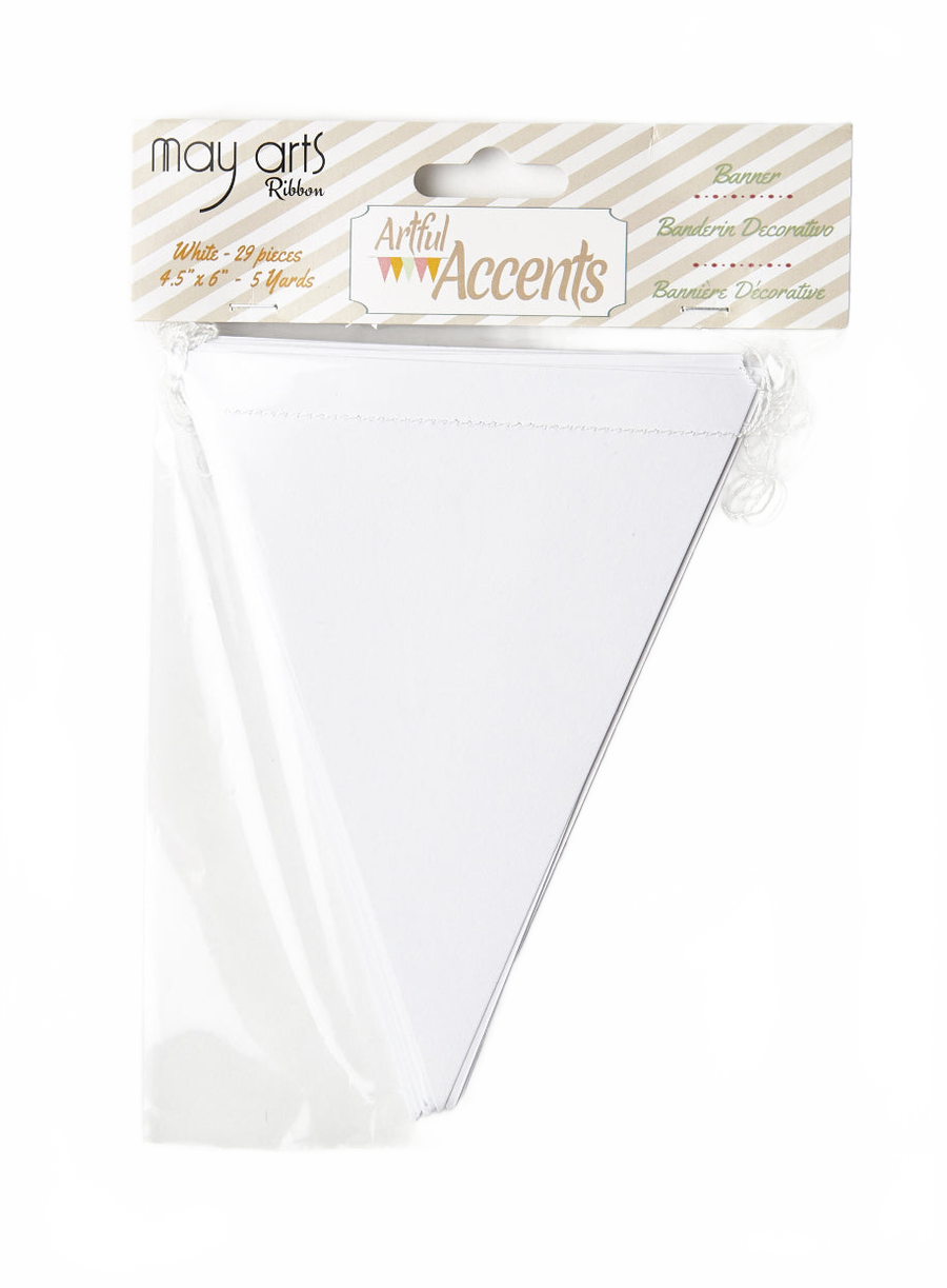 White Decorative Diy Paper Banner White Banners