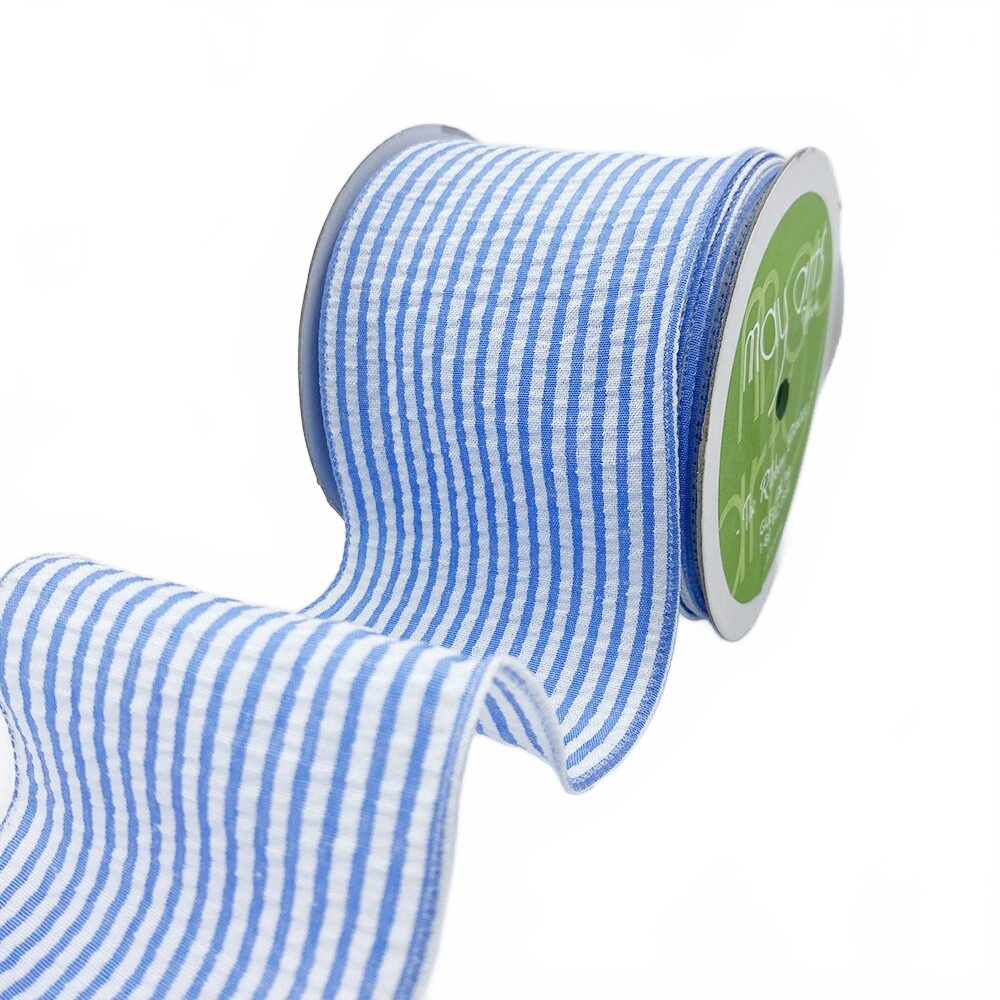 3″ Traditional Seersucker Blue Ribbon