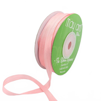 100% Hand-Dyed 1/4 Inch Rose Quartz Silk Ribbon With Woven Edge