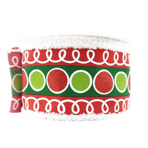 Ribbon 2.5" Circle Glitter Drift