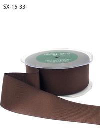 ~1.5 Inch Heavy-Weight (Higher Thread Count) Classic Brown Grosgrain Ribbon With Woven Edge
