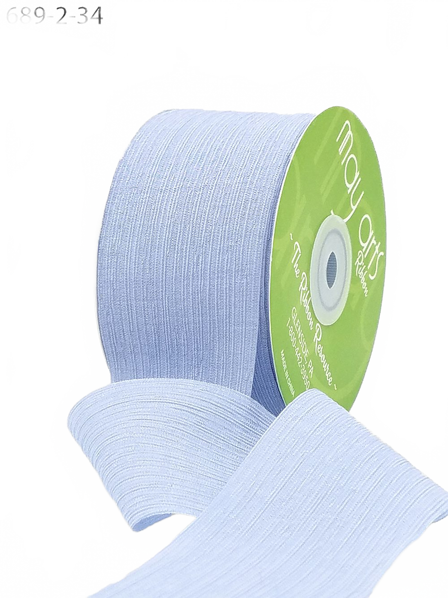 ~2″ Crinkle Chiffon Light Blue Ribbon