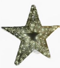 2 FT Cool White With Cool White Flashing Effect 3D Star