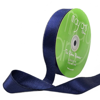1 Inch Double Sided Sleek Ripple Tape Navy Ribbon With Woven Edge