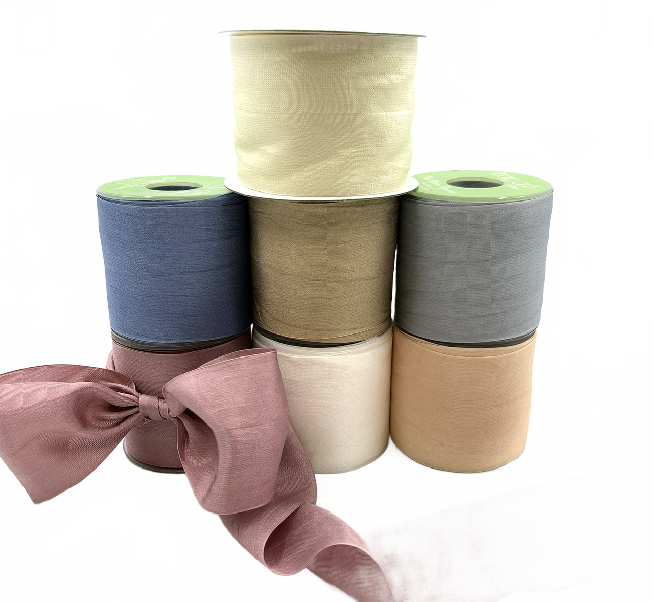 2 Inch 100% Hand-Dyed Silk Ribbon With Woven Edge