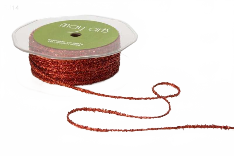 1/8 Inch Red Metallic Sparkle String Ribbon