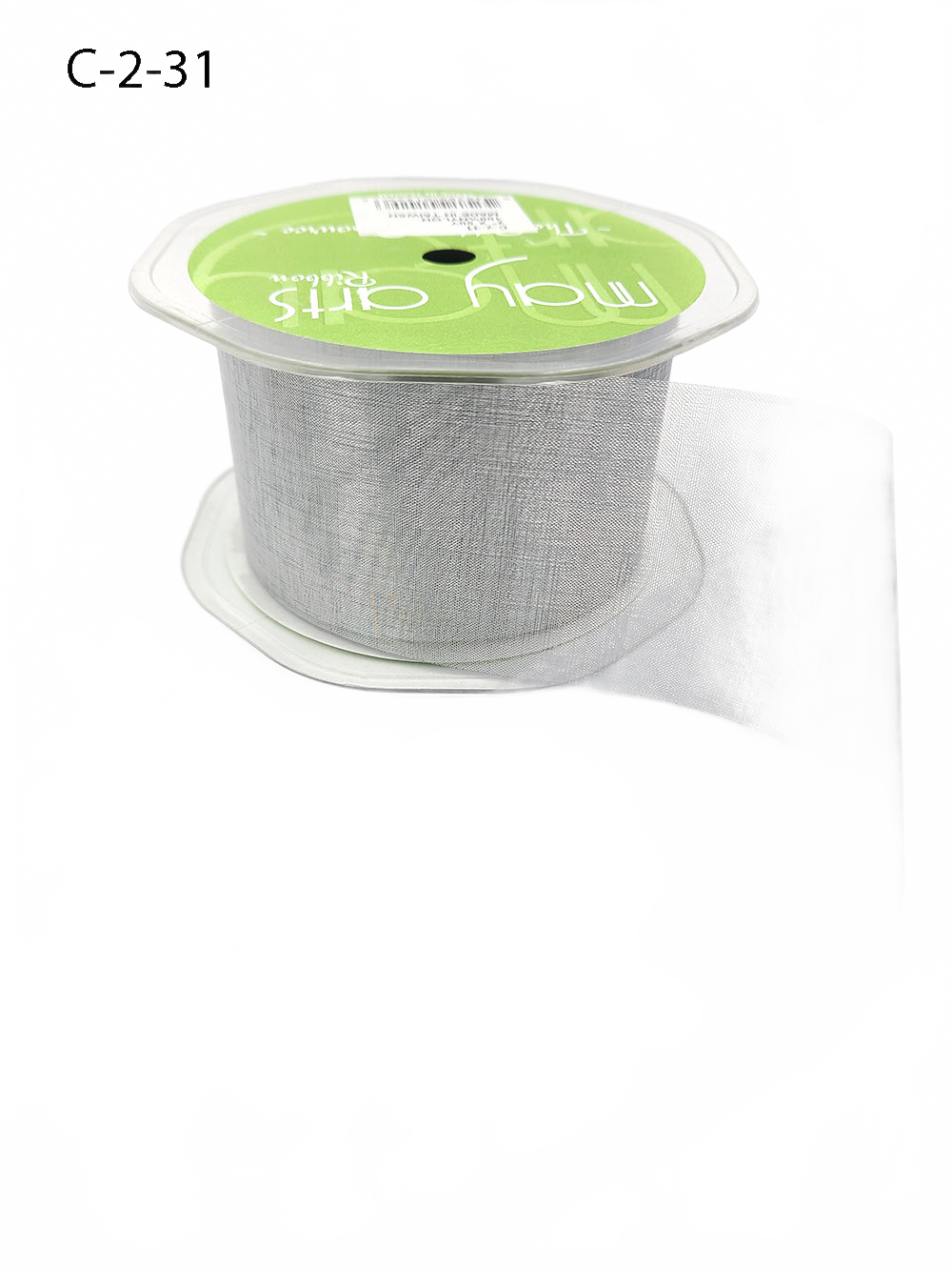 2 Inch Soft Shimmer Silver Organza Ribbon