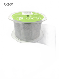 2 Inch Soft Shimmer Silver Organza Ribbon