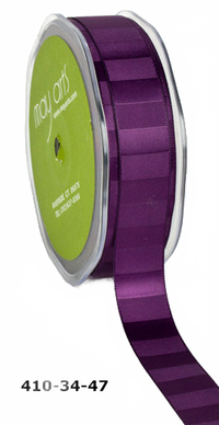 3/4 Inch Horizontal Stripe Violet Satin Ribbon
