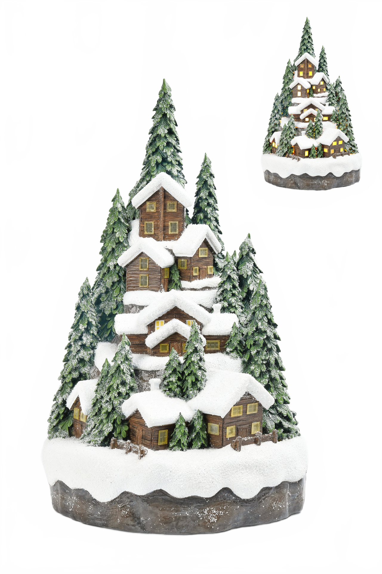 Norwegian Village Scenery With Led Light