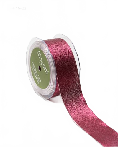 1.5 Inch Faux Hot Pink Metallic Glitter Ribbon With Woven Edge