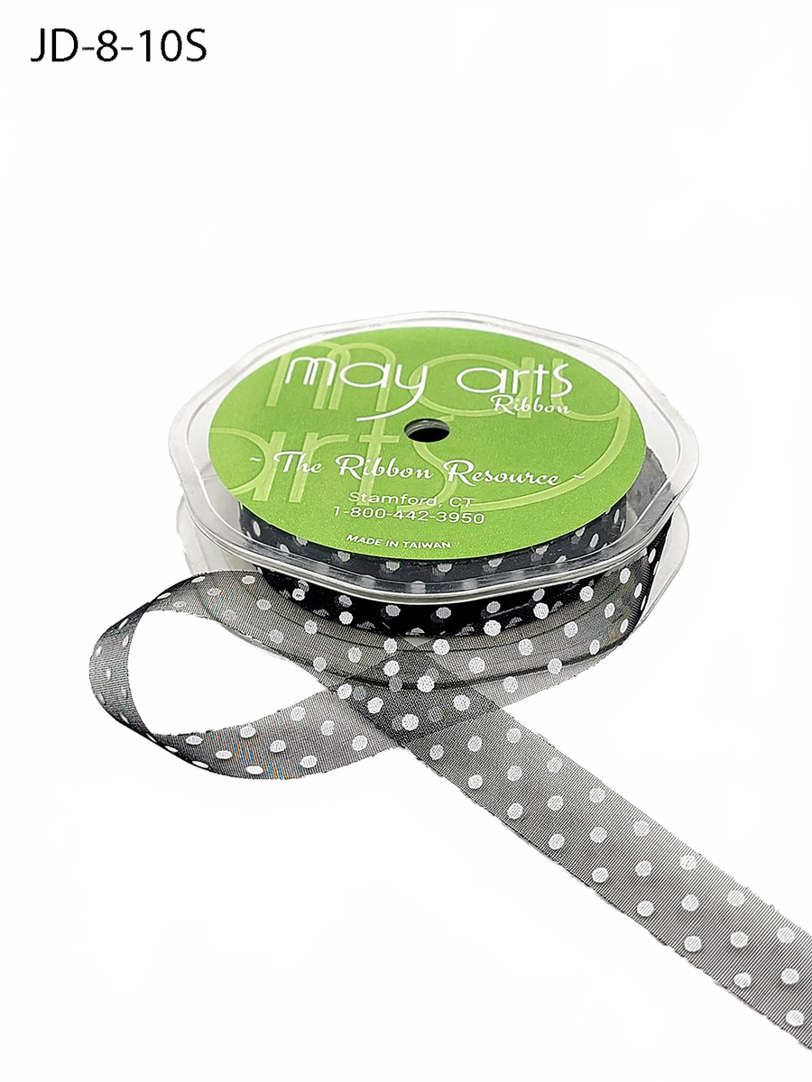 3/8 Inch & 5/8 Inch Sheer Dots Ribbon