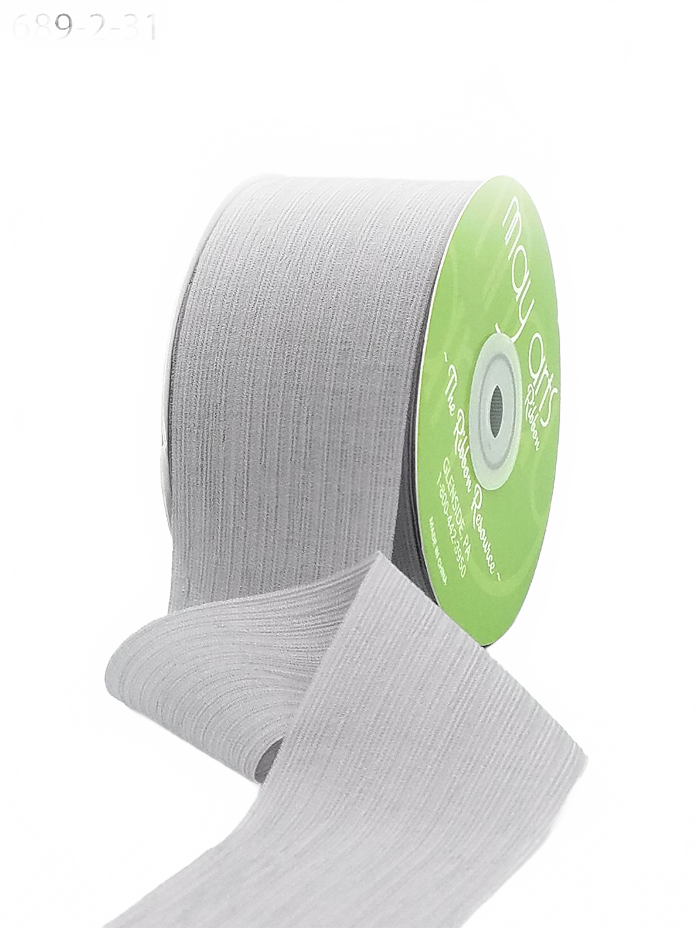 ~2″ Crinkle Chiffon Silver Ribbon