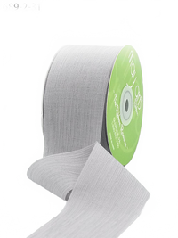 ~2″ Crinkle Chiffon Silver Ribbon