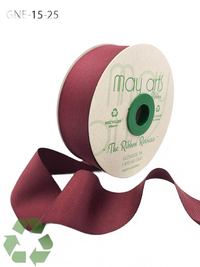 1.5 Inch Eco-Friendly Recycled Burgundy Grosgrain Ribbon With Woven Edge