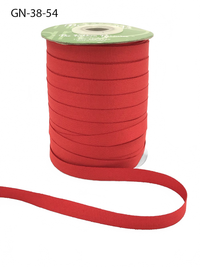~3/8 Inch Light-Weight Flat Bright Red Grosgrain Ribbon With Woven Edge