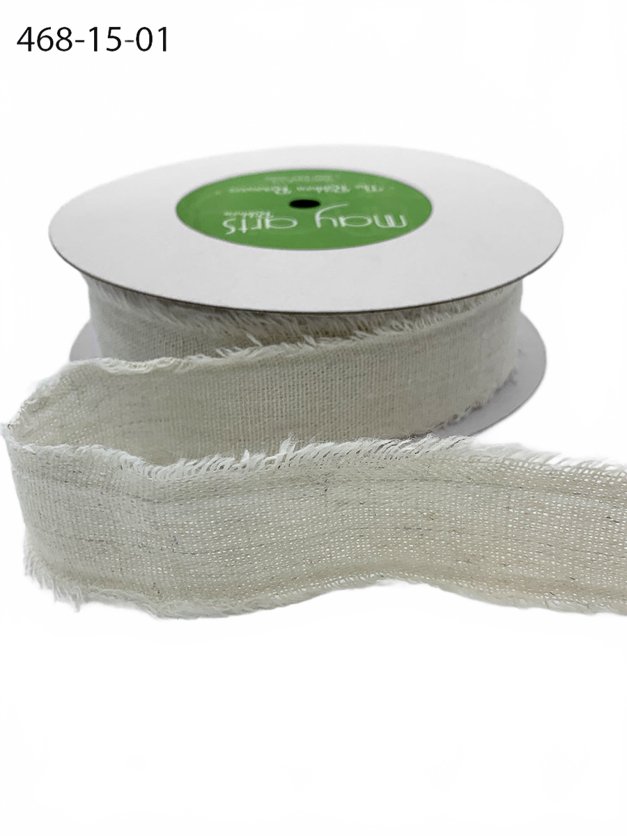 1.5 Inch Frayed Edge Cotton Ribbon