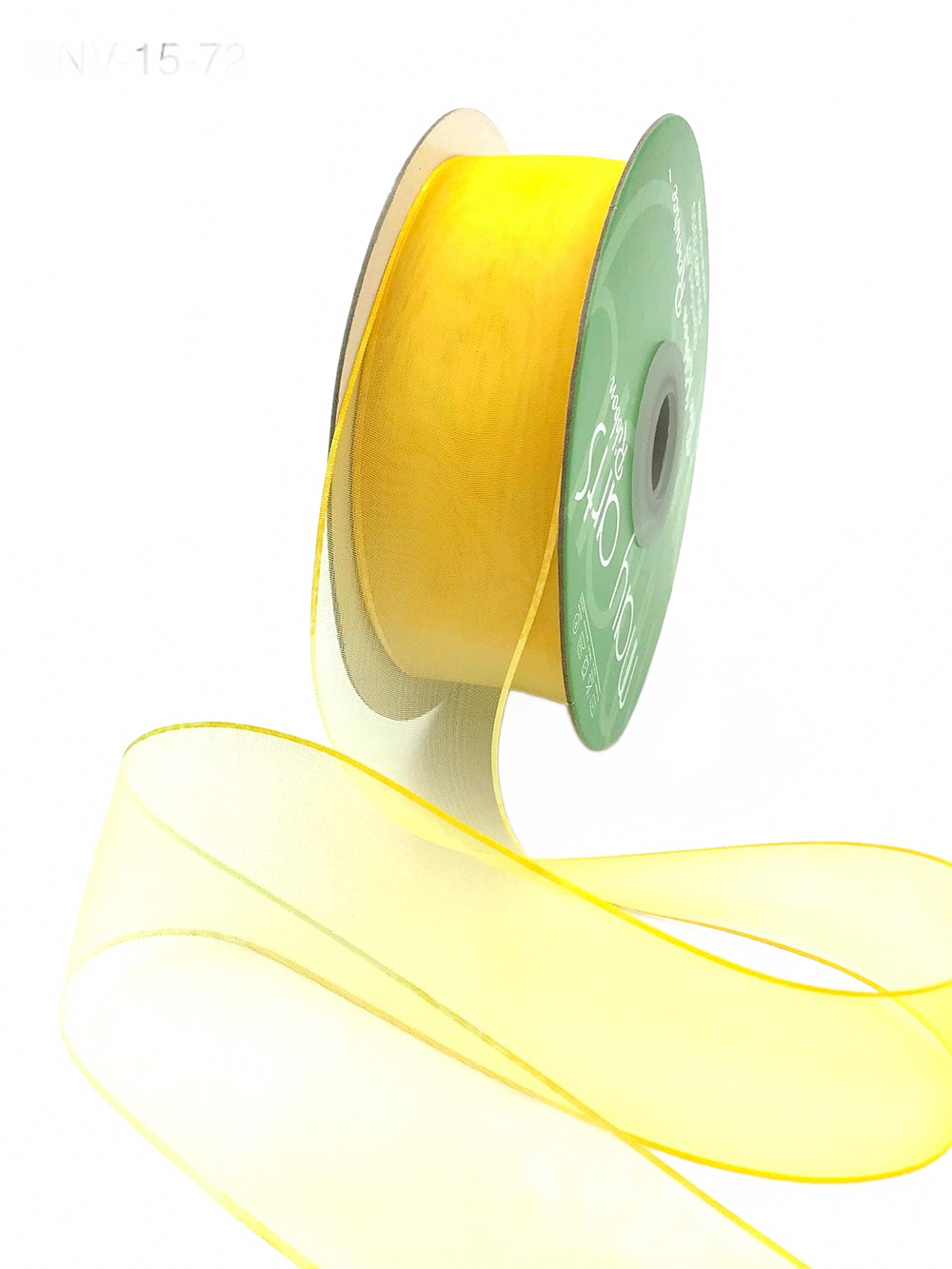 1.5 Inch Soft Variegated (Multi-Color) Lemon/Yellow Sheer Ribbon With Thin Solid Edge