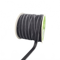 3/8 Inch Classic Charcoal Velvet Ribbon With Woven Edge