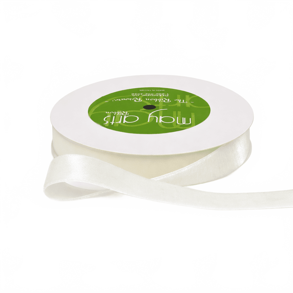 3/4 Inch Classic White Velvet Ribbon With Woven Edge