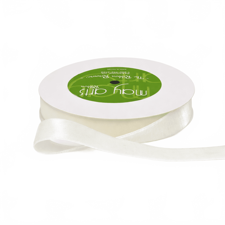 3/4 Inch Classic White Velvet Ribbon With Woven Edge