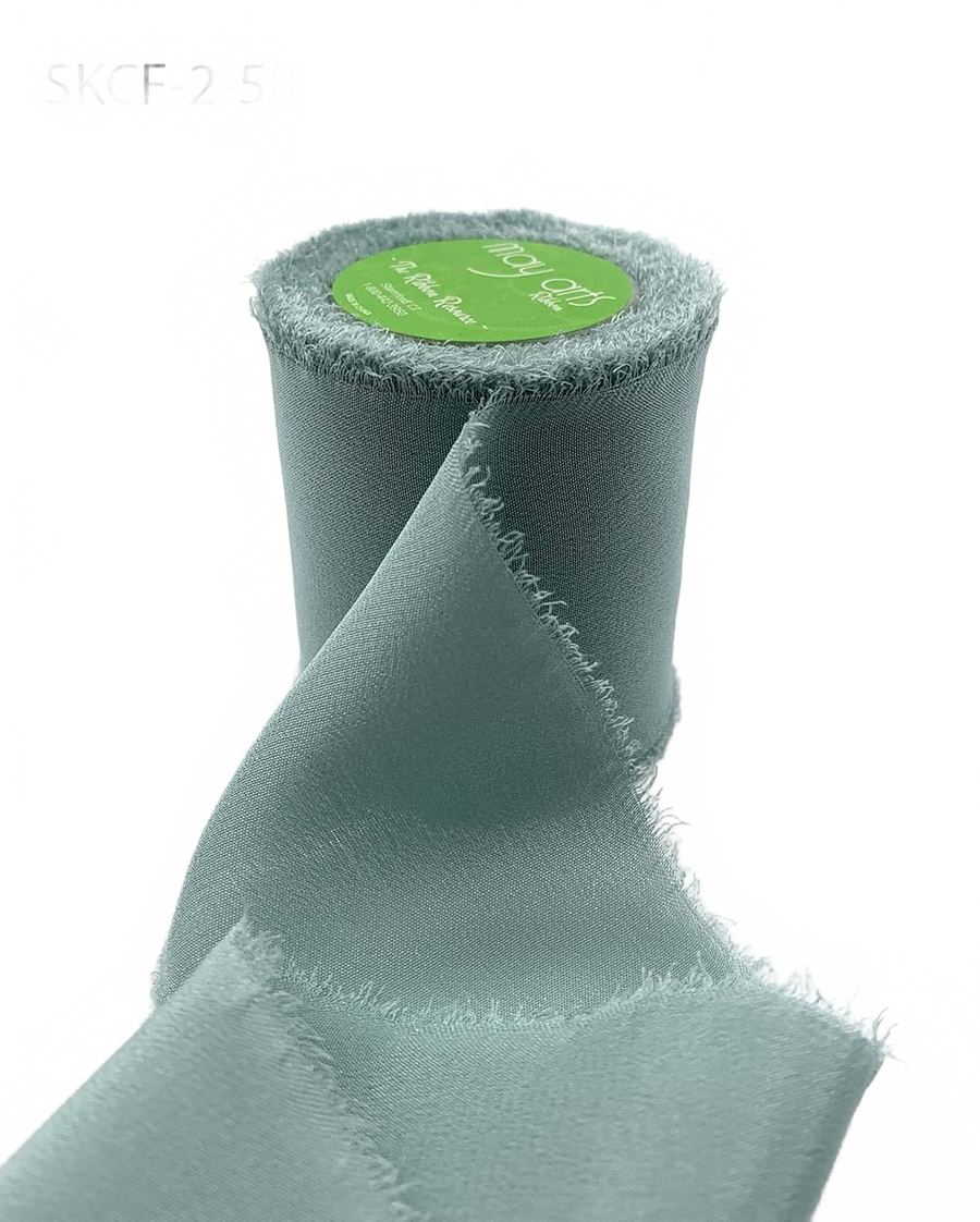 2 Inch 100% Silk Jadeite Crepe With Frayed Edge (Non-Dyed And Hand-Dyed)