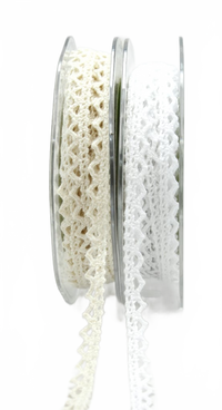 1/4 Inch Crochet Trim White Ribbon