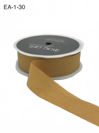 1 Inch Wrinkled Faux Gold Silk Ribbon With Cut Edge