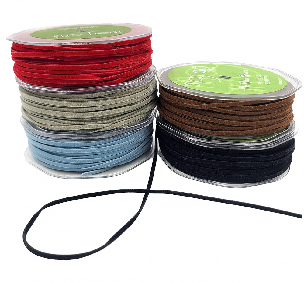 1/8 Inch Faux Suede String Cord Light Blue Ribbon