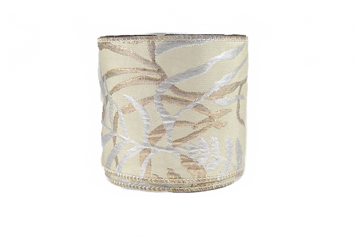 Ribbon 4" Winter Fern Jacquin Platinum