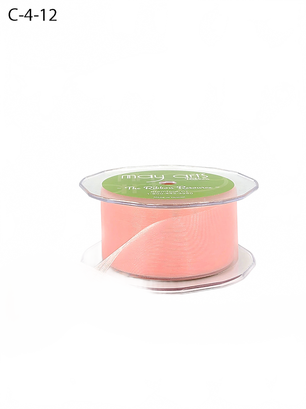 1.5 Inch Soft Shimmer Peach Sheer Ribbon With Cut Edge