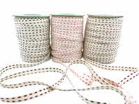 3/8 Inch Two Woven Threads On Cotton Blend Ribbon With Woven Edge