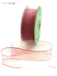 1.5 Inch Soft Variegated (Multi-Color) Red/Pink/Ivory Sheer Ribbon With Thin Solid Edge