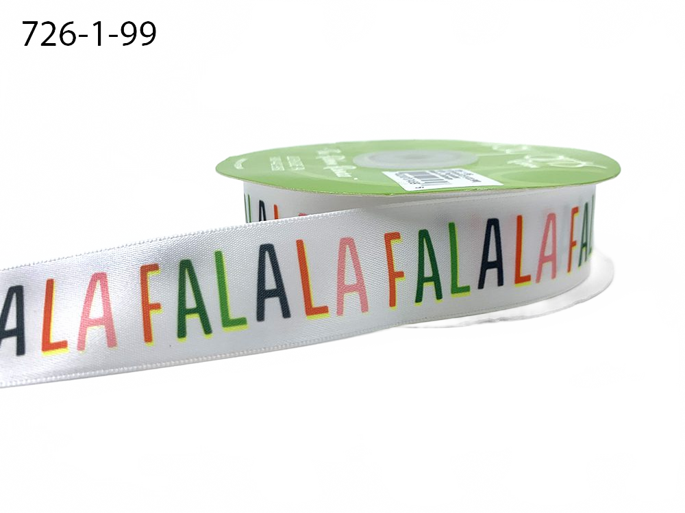 ~1 Inch Satin Holiday Print Ribbon With Woven Edge