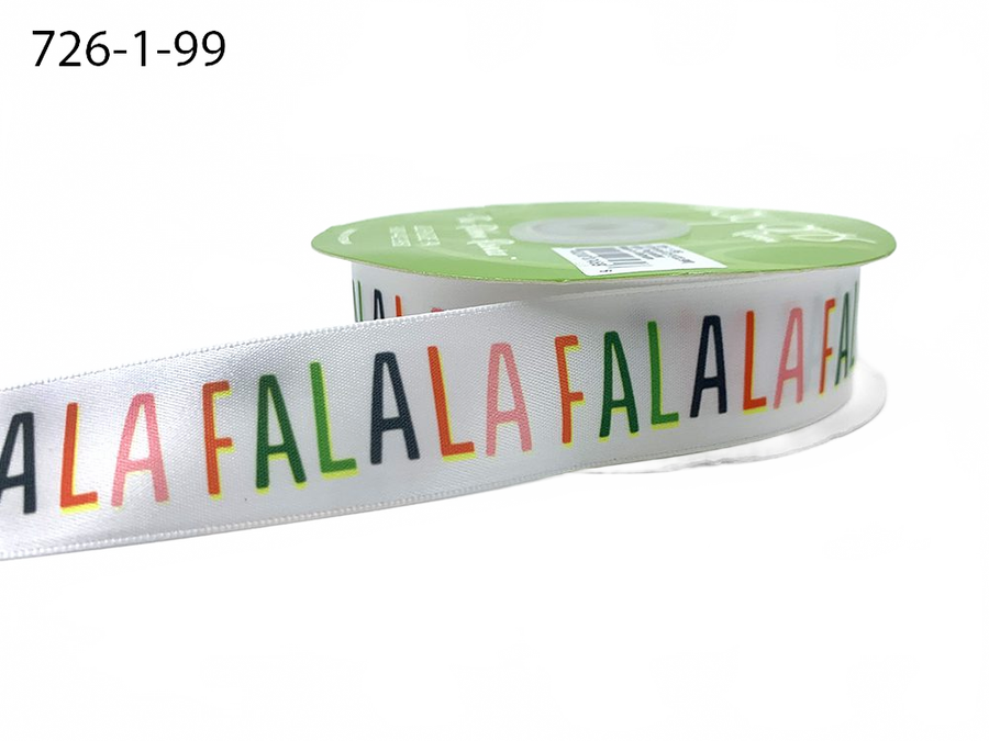 ~1 Inch Satin Holiday Print Ribbon With Woven Edge