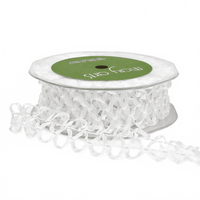 1 Inch Loose Braid Wired White Ribbon