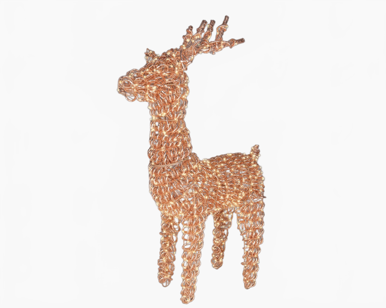 3.5 FT 800 Micro LED Warm White Rose Gold Reindeer