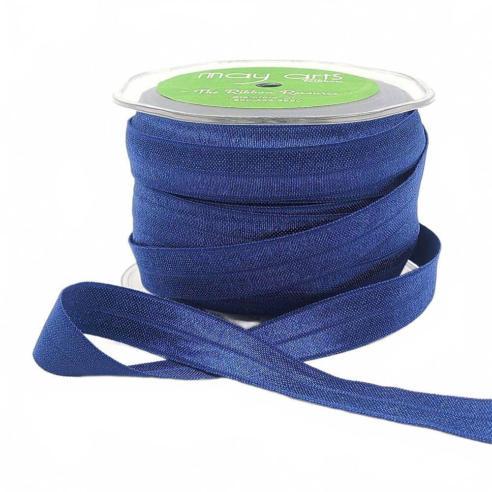 5/8 Inch Flat Fold Over Elastic Navy