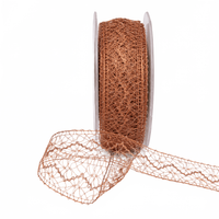 1.5 Inch Metallic Copper Metallic Crochet Ribbon