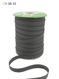 ~3/8 Inch Light-Weight Flat Stormy Grey Grosgrain Ribbon With Woven Edge