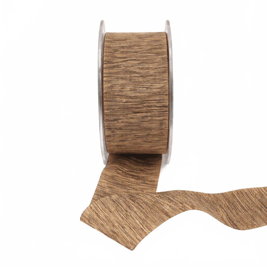 1.5 Inch Textured Two-Tone Brown/Antique Gold Ribbon With Woven Edge