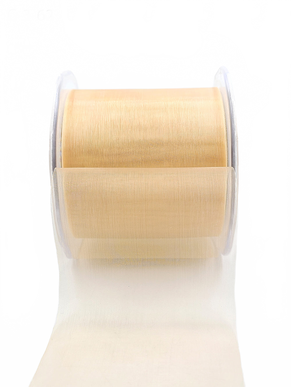 3 Inch Soft Shimmer Natural Sheer Ribbon With Cut Edge