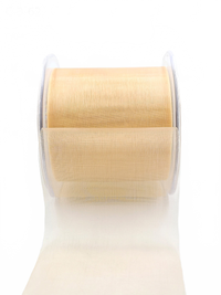 3 Inch Soft Shimmer Natural Sheer Ribbon With Cut Edge