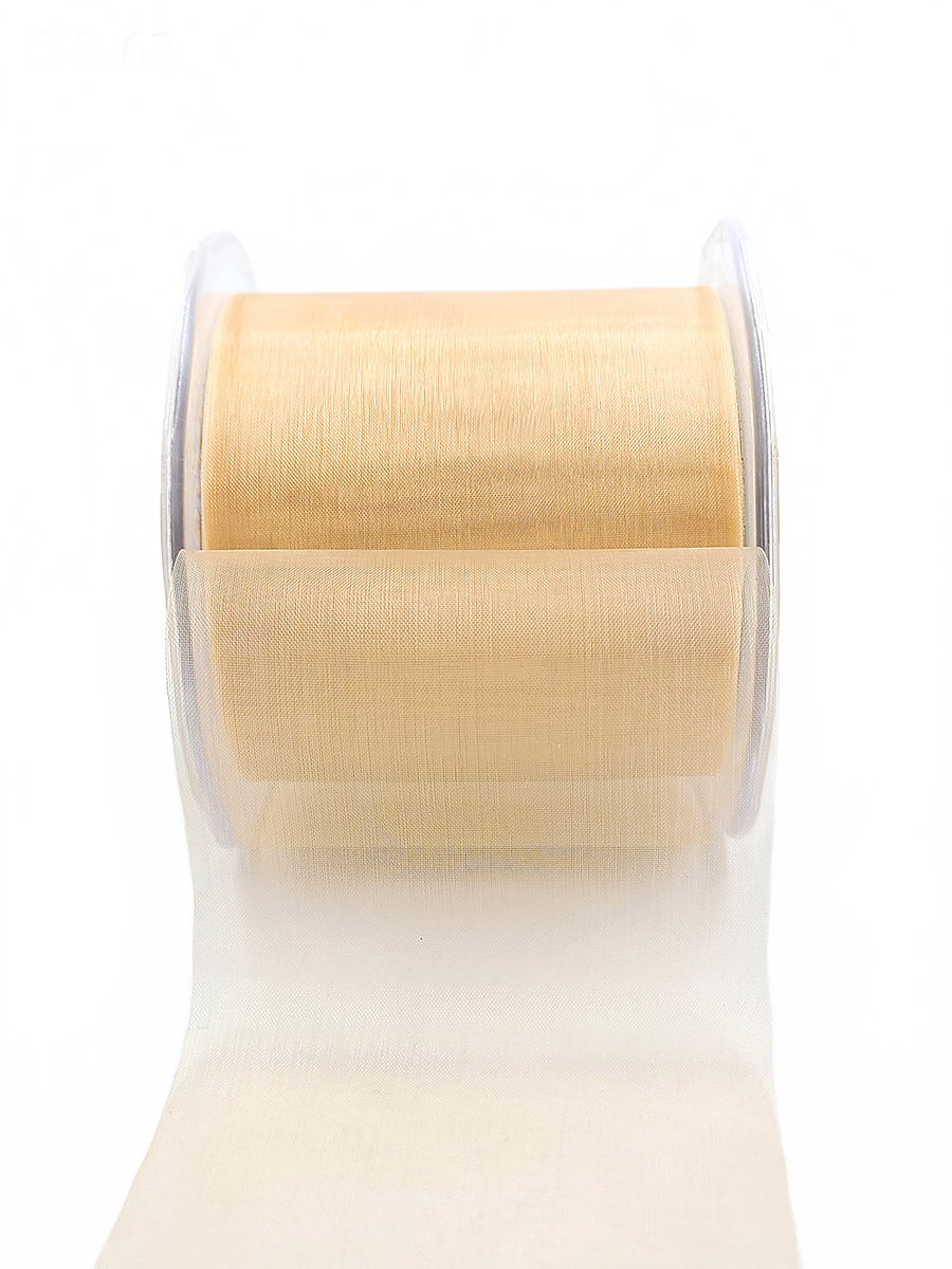 3 Inch Soft Shimmer Natural Sheer Ribbon With Cut Edge