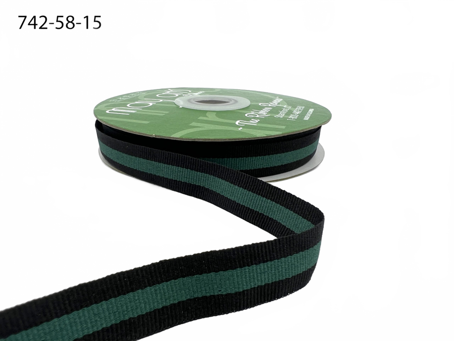 5/8 Inch Modern Stripe Grosgrain Woven Edge Ribbon