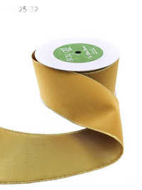 2.5 Inch Copper Velvet Gold Back Ribbon With Wired Edge
