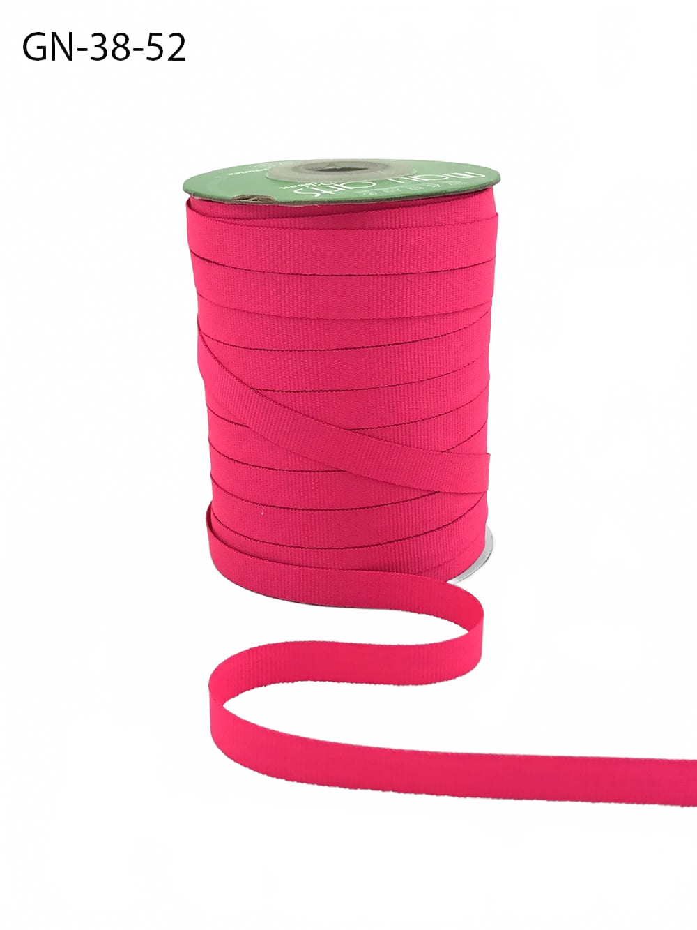~3/8 Inch Light-Weight Flat Neon Fuchsia Grosgrain Ribbon With Woven Edge