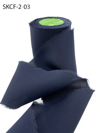 2 Inch 100% Silk Navy Crepe With Frayed Edge (Non-Dyed And Hand-Dyed)