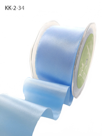 2 Inch Single Faced Light Blue Satin Cut On The Bias Ribbon With Wavy Cut Edge